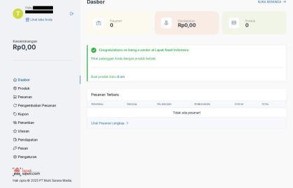Mengakses Dashboard Vendor