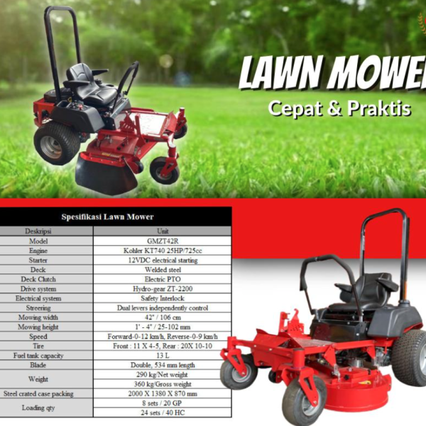 Lawn Mower - Alat Pemotong Rumput di Kebun Sawit 25 HP Kohler | Galaxy Partani Mas